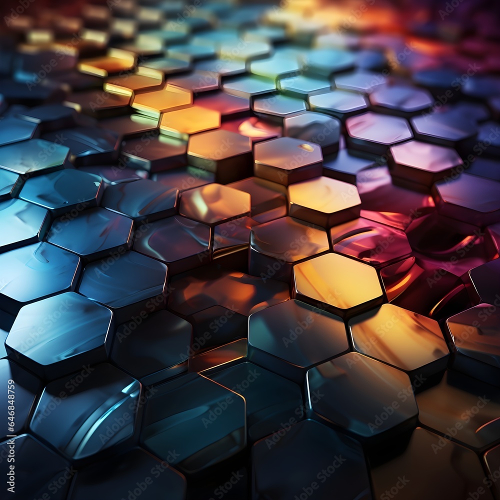 Dark hexagonal background with gradient color
Dark hexagonal background with gradient color