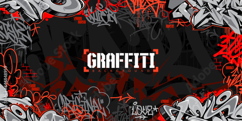 Abstract Urban Style Hiphop Graffiti Street Art Vector Illustration Background Template