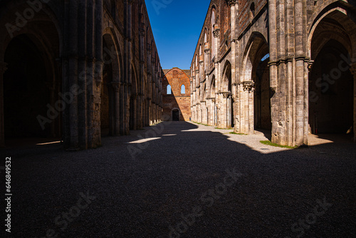 The Abbey of Saint Galgano (Abbazia di San Galgano), a Cistercian Monastery in Tuscany, Italy