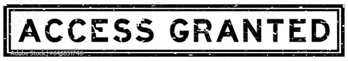 Grunge black access granted word square rubber seal stamp on white background