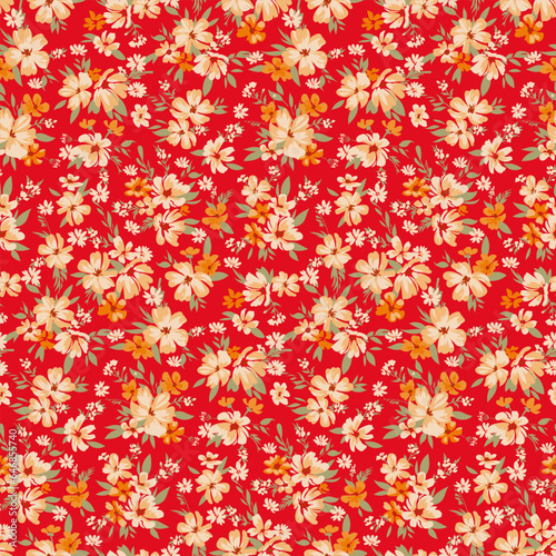 Floral seamless background for spring dress fabric