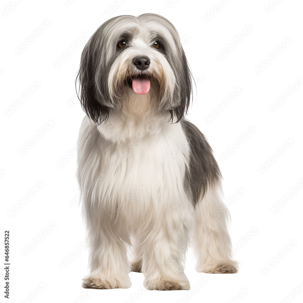 Polish Lowland Sheepdog isolated on white background Polish Lowland Sheepdog isolated on white background