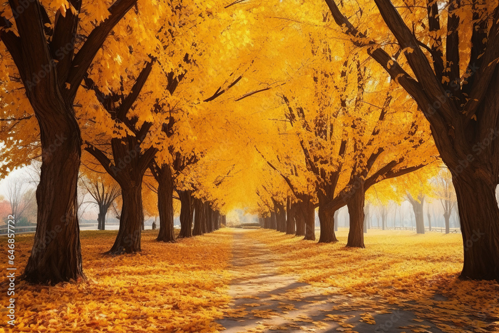 Fototapeta premium Falling leaves natural and Beautiful autumn background