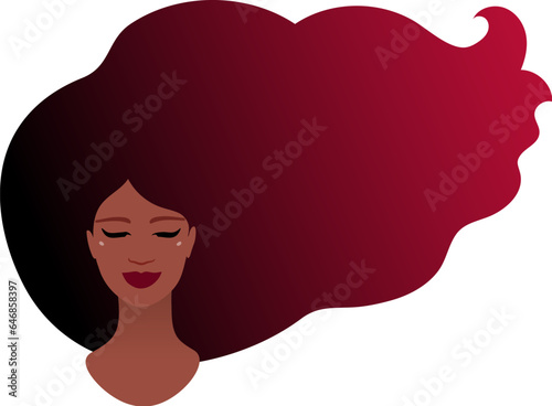 Vector illustration of woman portrait with long hair