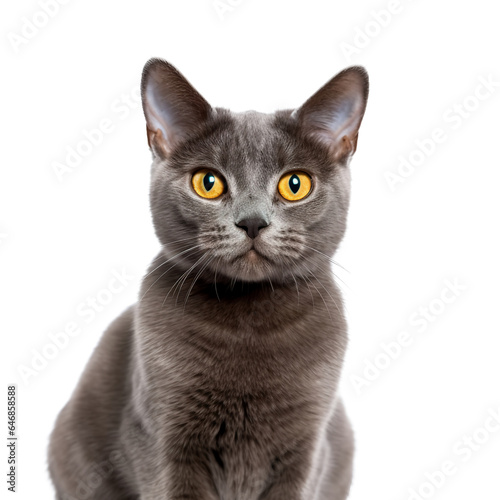 grey british short hair cat isolated on white background