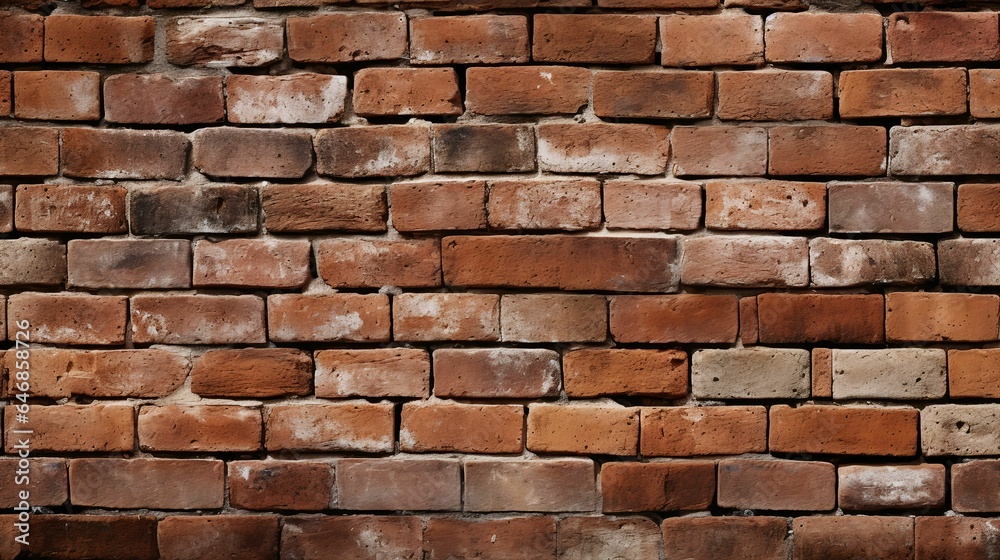 Fototapeta premium AI generated illustration of a stained brick wall