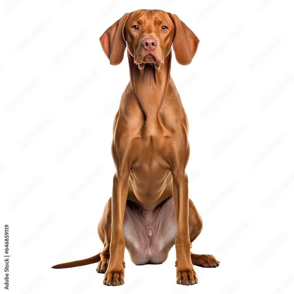 Broholmer dog isolated on white background looking to the camera