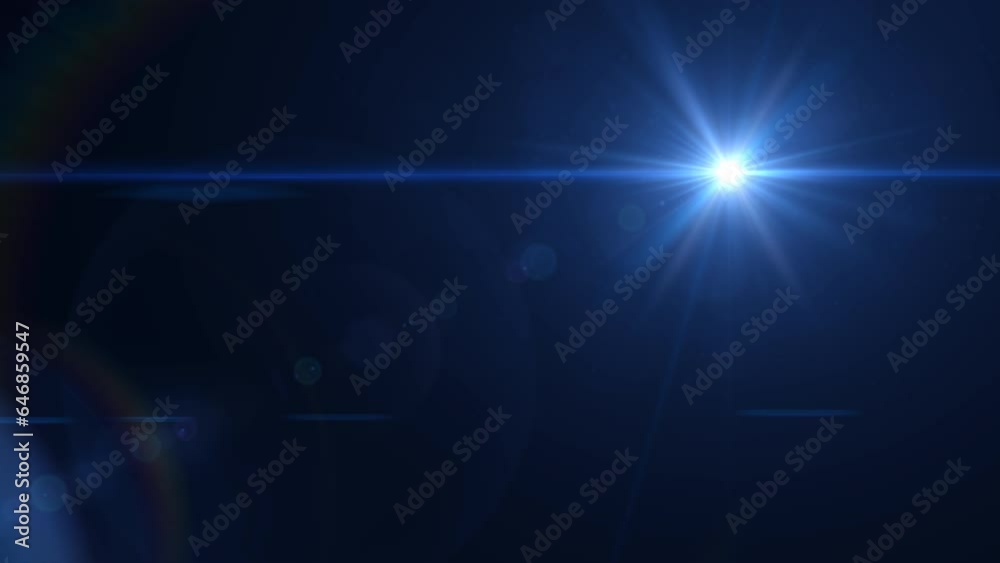 Optical lens flare effect on black backgound