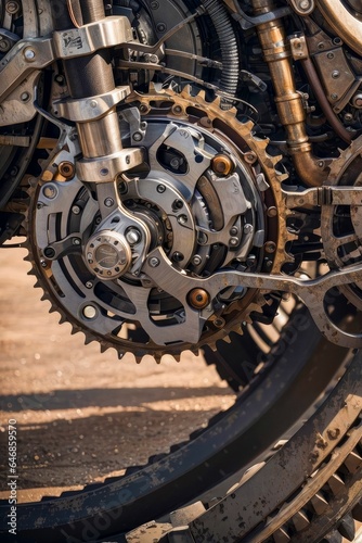 AI generated illustration of a close-up of machinery gears with intricate details © Oleg Viktorovic Pitkovskiy/Wirestock Creators