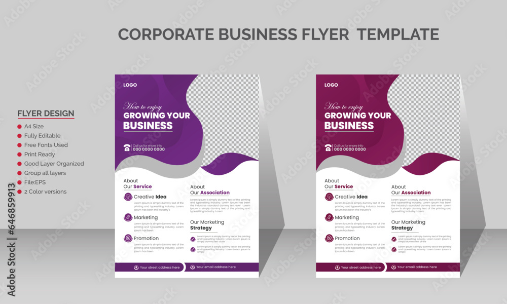 Vector illustration business-related flyer design in A4 format with layout Vector illustration business-related flyer design in A4 format with layout