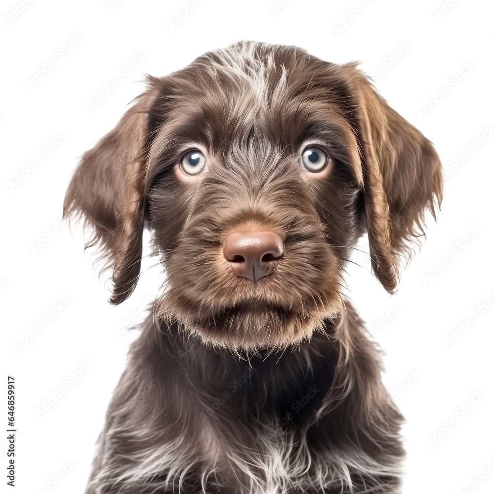 Korthals Griffon puppy isolated on white background Korthals Griffon puppy isolated on white background