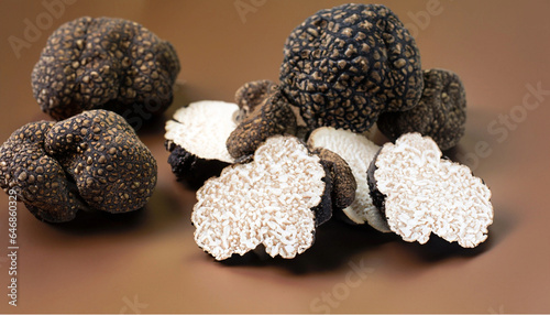 noble truffle mushrooms and space for text, delicacy
