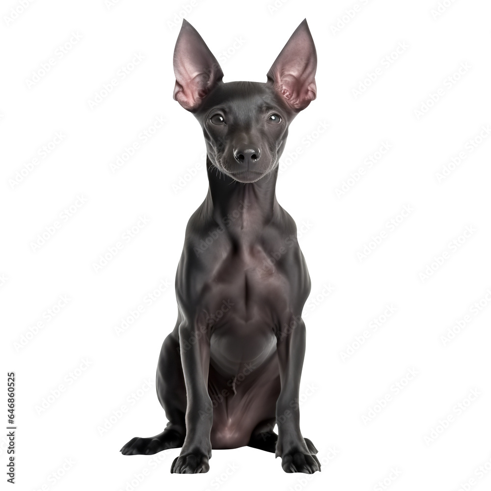 English toy terrier dog standing, isolated on white background. English toy terrier dog standing, isolated on white background.