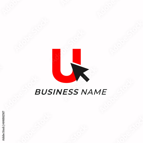 Free Download design logo creative letter U and mouse arrow - GFXLoad