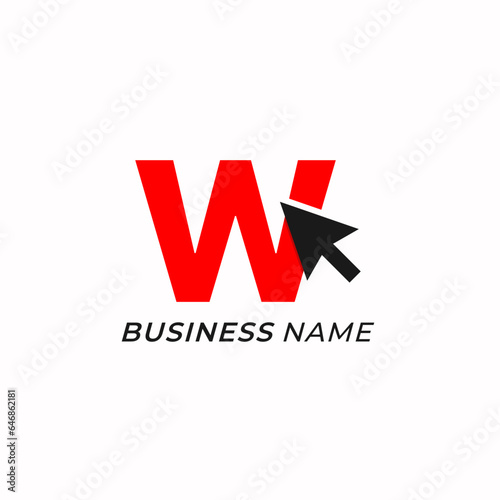 Free Download design logo combine letter W and click arrow - GFXLoad