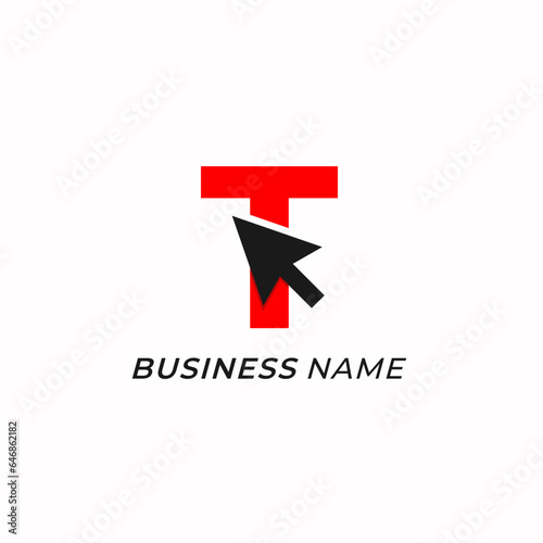Free Download design logo creative letter T and arrow click - GFXLoad