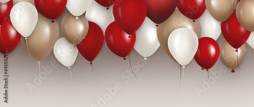 red and gold balloon  Birthday balloon for party and celebrations. happy new year  Isolated on white background. Generative AI