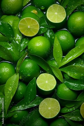 a cluster of tangy green limes, illustrating their small size and zesty flavor