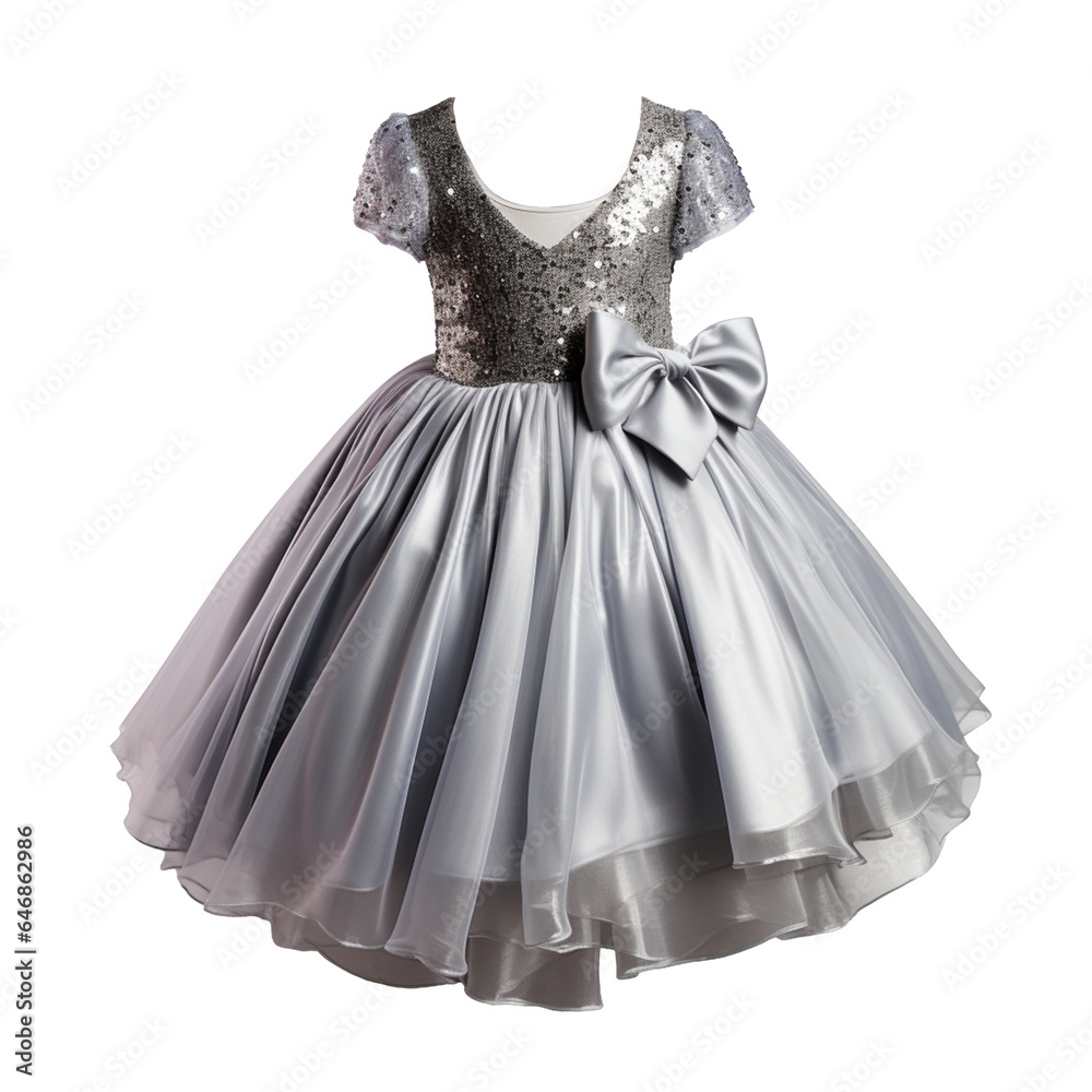 Naklejka premium Silver dress. PNG. Ai generated image