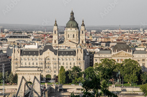 Budapest, Hungary, August 15, 2023. Panorama of historical Budapest from Buda side. © Anna