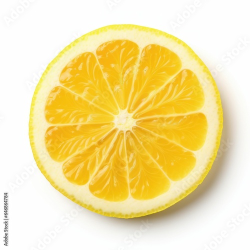 a half of lemon with the center cut in half and a slice missing