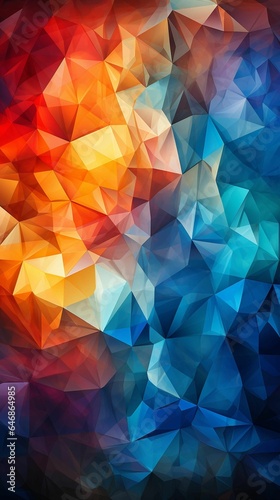 AI generated illustration of a vibrant and abstract background of geometric patterns