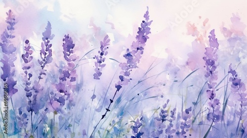 Delicate watercolor strokes in shades of lavender 
