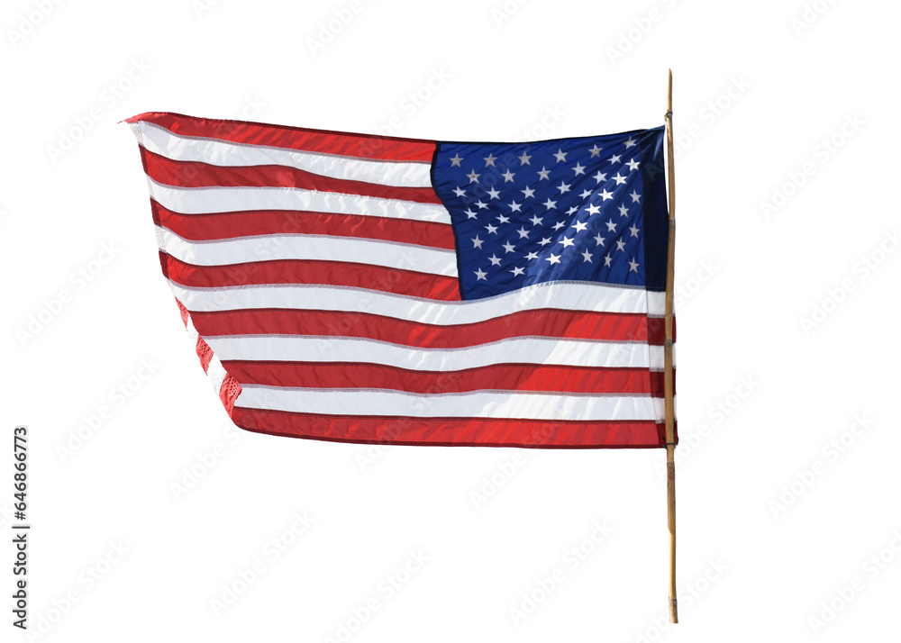 Obraz premium american flag isolated on white background whit clipping path. 