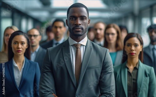 Group of Businessman in suit with office background