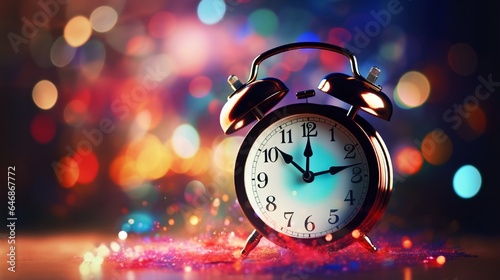 new year background with clock