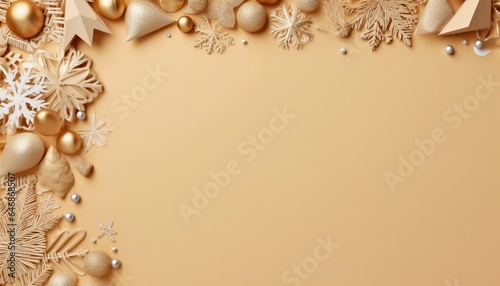 christmas background with balls, AI generated