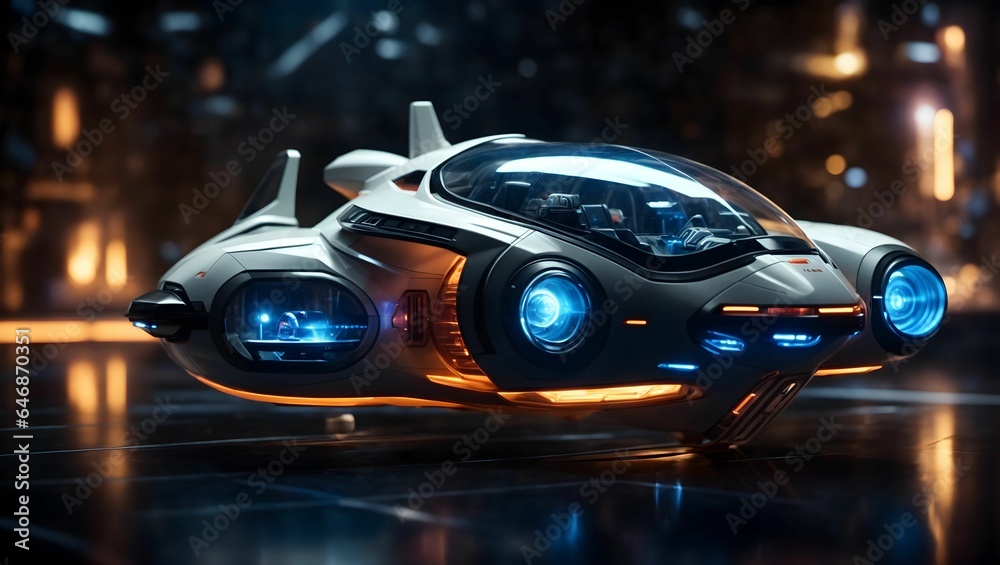 AI generated illustration of a high-tech robotic vehicle with a sleek and modern design AI generated illustration of a high-tech robotic vehicle with a sleek and modern design