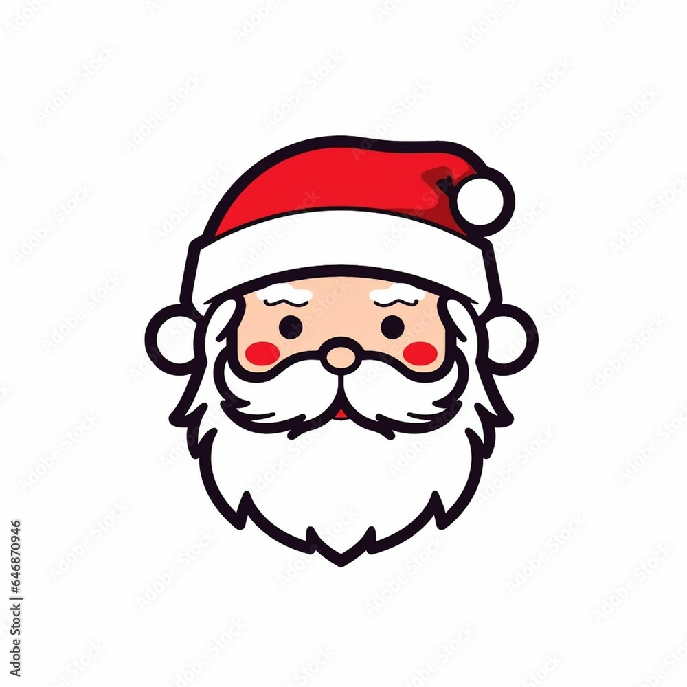 AI generated illustration of Santa Claus icon on a white background AI generated illustration of Santa Claus icon on a white background