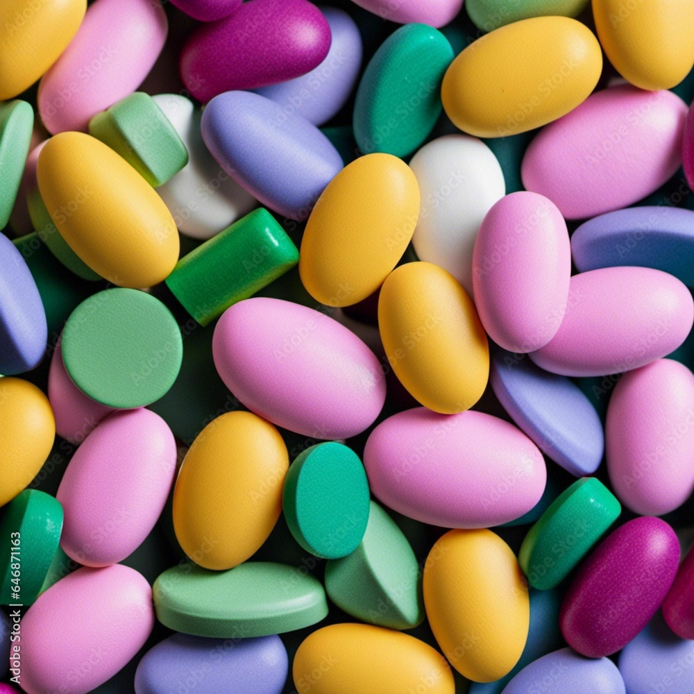 AI generated illustration of a vibrant array of assorted colorful candy AI generated illustration of a vibrant array of assorted colorful candy