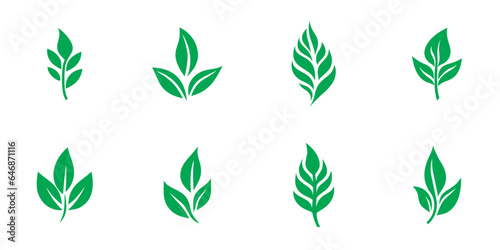 Green leaf ecology nature element vector collection