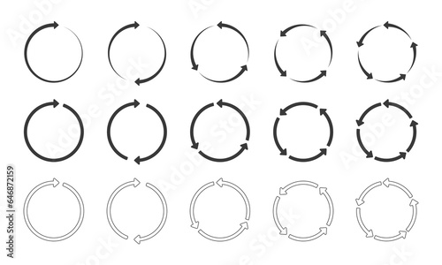 Set of arrows cycle design template. Vector illustration.