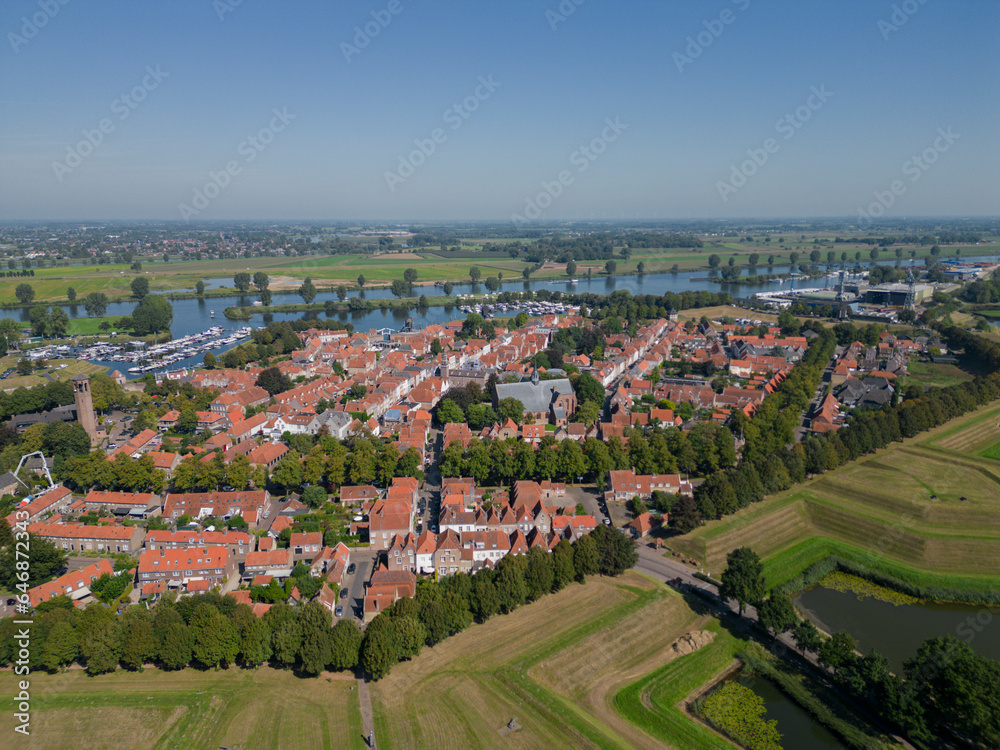 Aerial view of the fortress town of Heusden, province of 'Noord-Brabant', the Netherlands Aerial view of the fortress town of Heusden, province of 'Noord-Brabant', the Netherlands