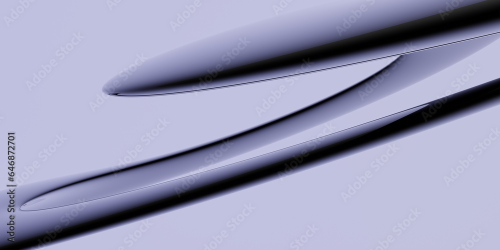 Liquid metal lines. Modern abstract background. Realistic 3D rendering.