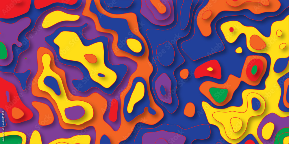 Paper cut 3d render topography abstract ,beautiful color palette colors, waves and layers, flat fiber structures, holes, macro texture digital art ,background for desktop, vector illustration Paper cut 3d render topography abstract ,beautiful color palette colors, waves and layers, flat fiber structures, holes, macro texture digital art ,background for desktop, vector illustration