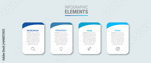 Business infographic template design icons 4 options or steps