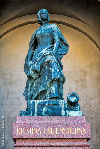 Photography stockholm, schweden - statue der schwedischen königin christina