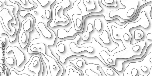 3D Contour map background. Vector geography scheme and terrain. Topography grid map. Stylized topographic contour map. Geographic line mountain relief. Abstract lines or wavy backdrop background.