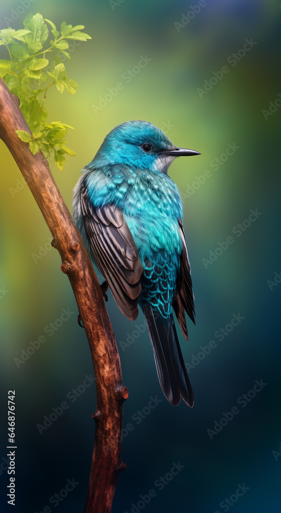 Obraz premium Blue Bird created with Generative AI Technology, ai, generative