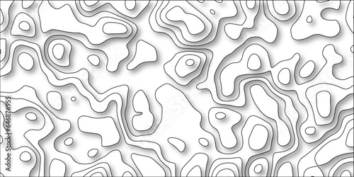 3D Contour map background. Vector geography scheme and terrain. Topography grid map. Stylized topographic contour map. Geographic line mountain relief. Abstract lines or wavy backdrop background.