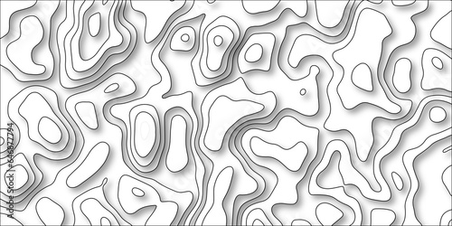 3D Contour map background. Vector geography scheme and terrain. Topography grid map. Stylized topographic contour map. Geographic line mountain relief. Abstract lines or wavy backdrop background.