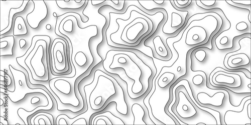 3D Contour map background. Vector geography scheme and terrain. Topography grid map. Stylized topographic contour map. Geographic line mountain relief. Abstract lines or wavy backdrop background.