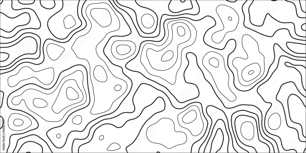 3D Contour map background. Vector geography scheme and terrain. Topography grid map. Stylized topographic contour map. Geographic line mountain relief. Abstract lines or wavy backdrop background.