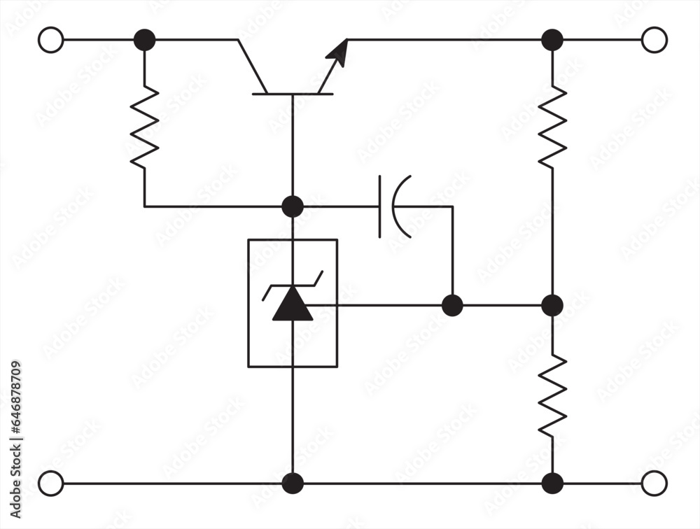 Schematic diagram of electronic device. Vector drawing electrical