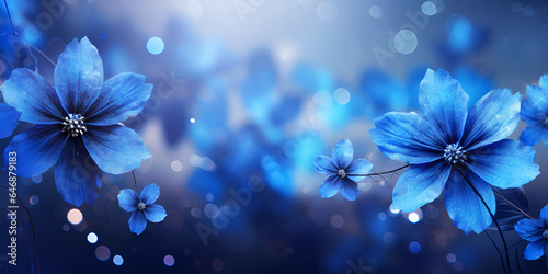 Picture Of Blue Flowers Generative Ai ,Blue Flower Abstract © Ahmad