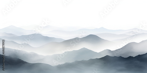 misty grey mountain landscape